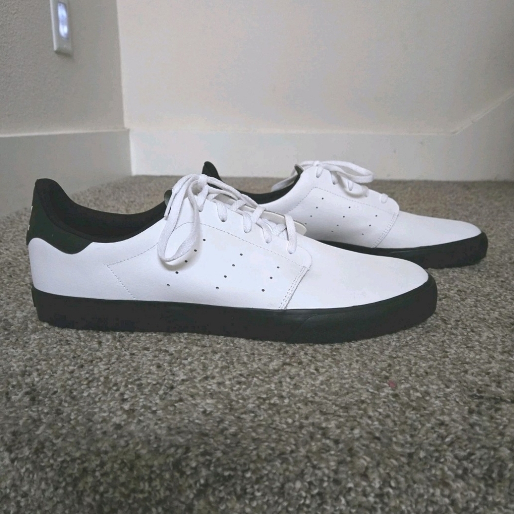 Adidas Seeley Court Shoes Men's US 13 Leather White Black Skateboarding